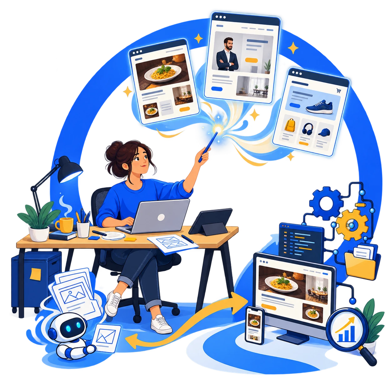 Designer trasforma concept di siti generati dall'AI in un sito web connesso e misurabile