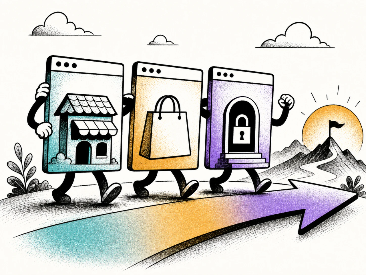 Vetrina, e-commerce e portale a confronto