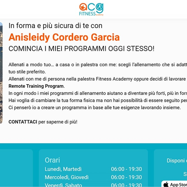 ACG Fitness Academy — progetto Contat