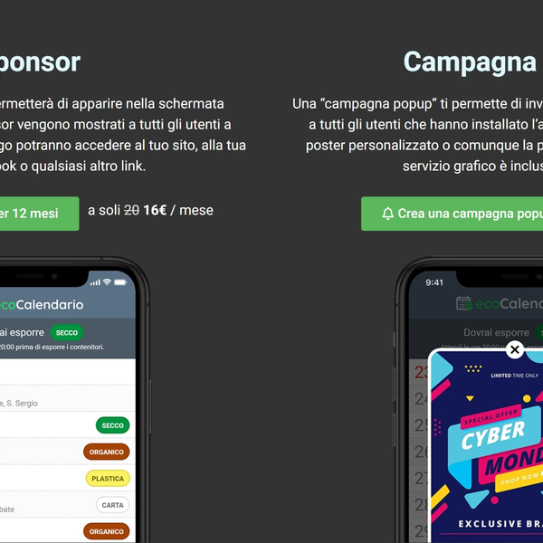 ecoCalendario — sito — progetto Contat — anteprima