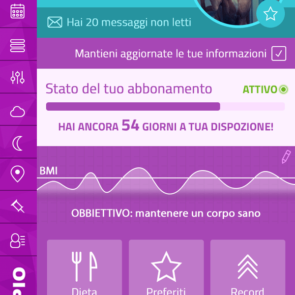 App Palestra — progetto Contat — anteprima
