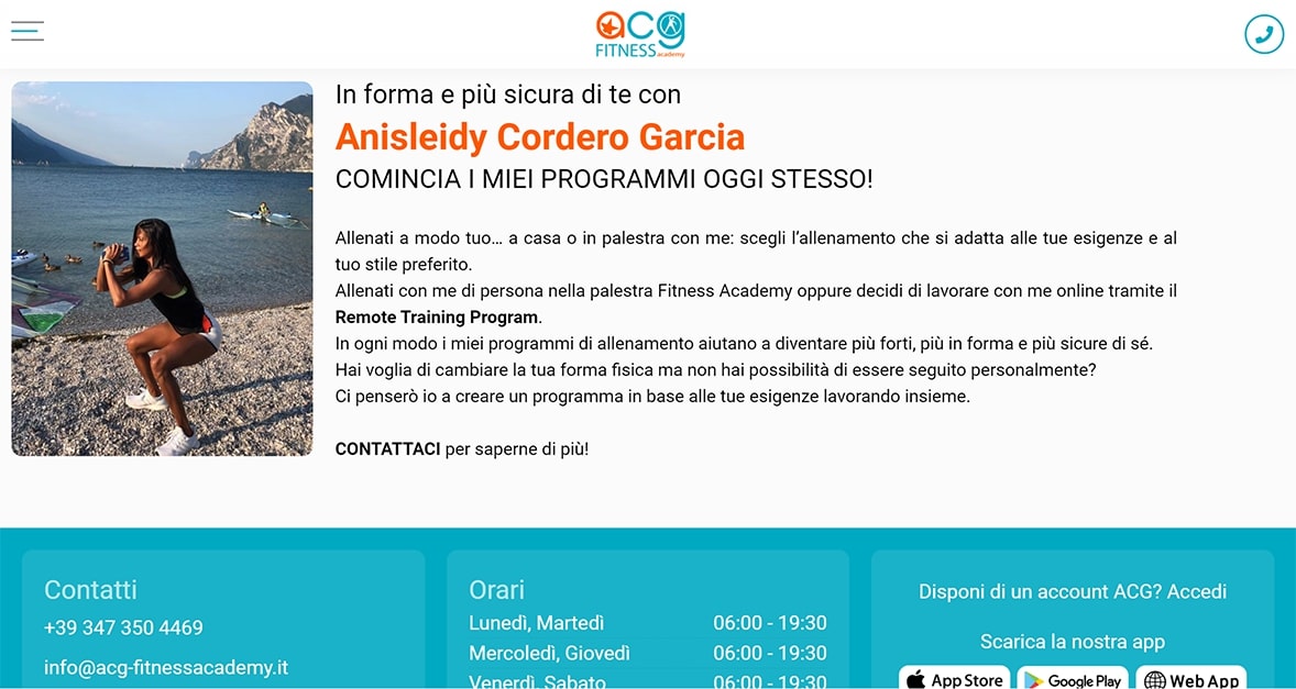 ACG Fitness Academy — progetto Contat