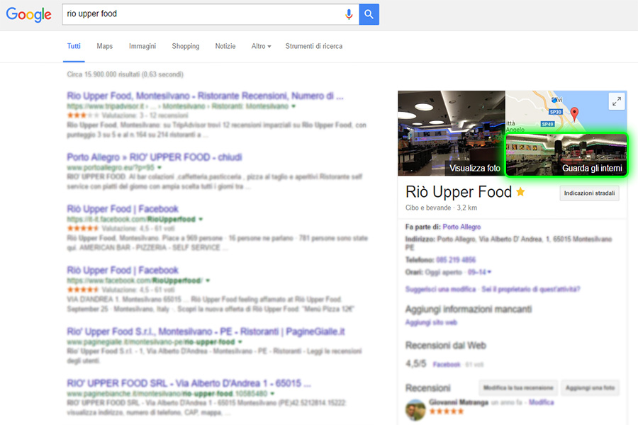 google business view ricerca google