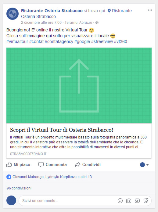 Esempio condivisione facebook